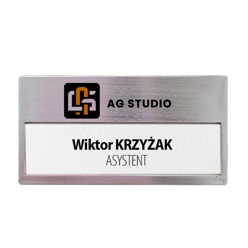 Name Badge with Window and Safety Pin